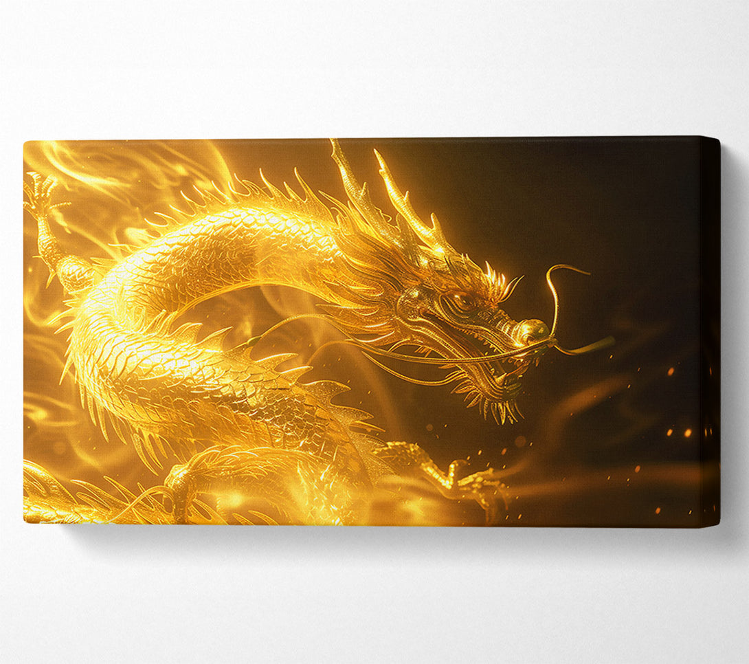  A Canvas Print of Golden Dragon'S Fury Canvas Wall Art
