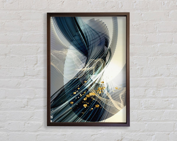 Blue And Walnut Abstract Framed Print