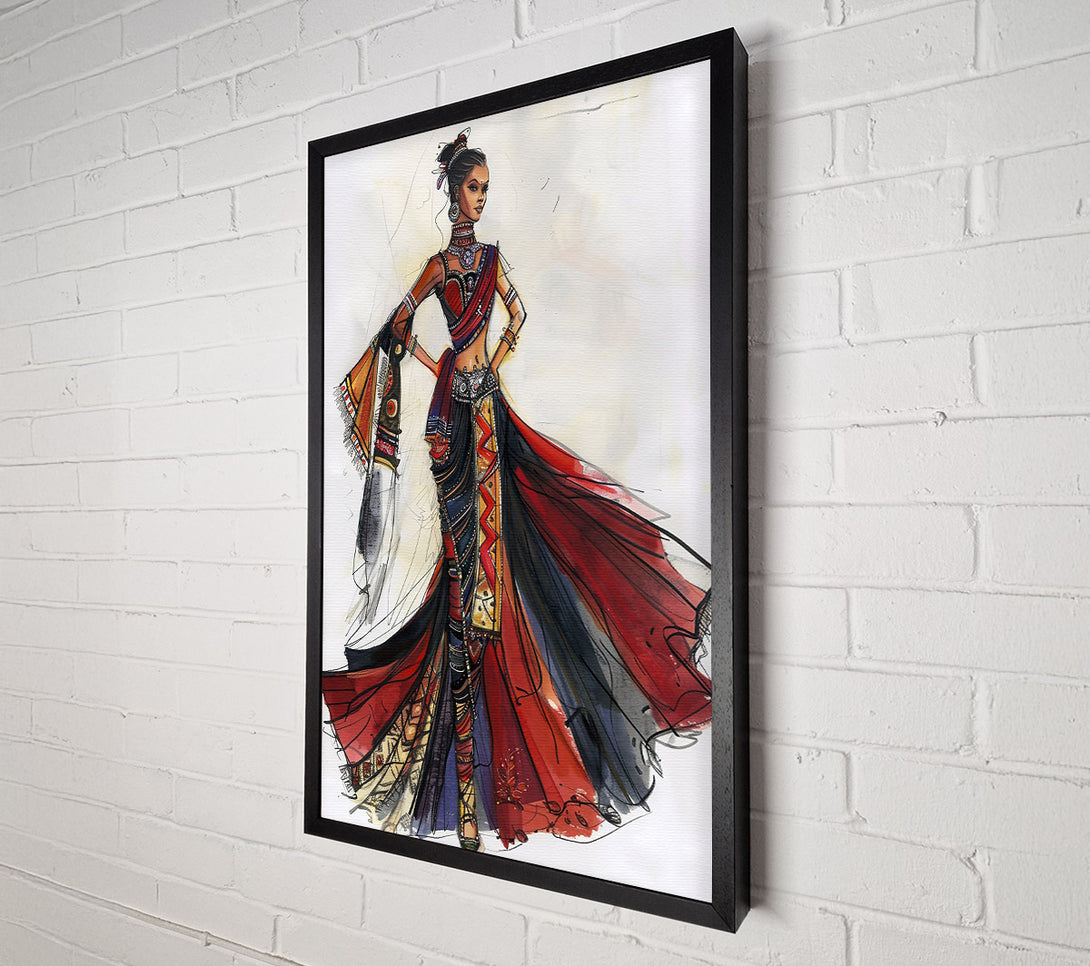  A Canvas Print of Crimson And Gold Elegance Canvas Wall Art