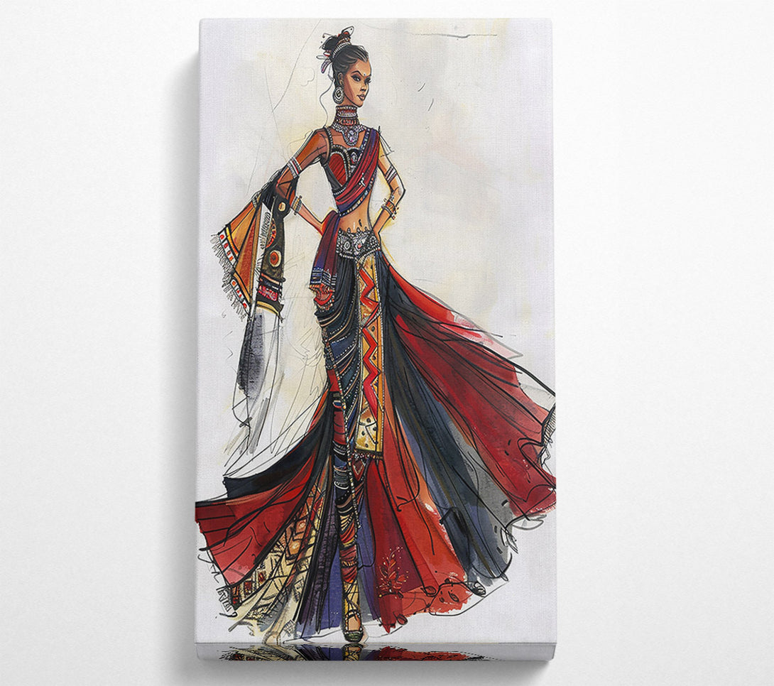  A Canvas Print of Crimson And Gold Elegance Canvas Wall Art