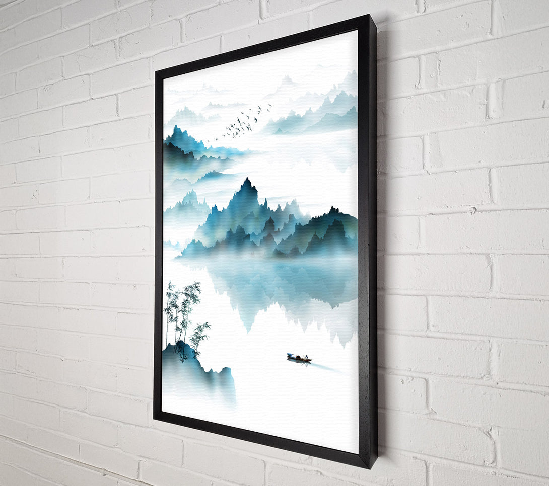  A Canvas Print of Blue And White Like With Boat Canvas Print
