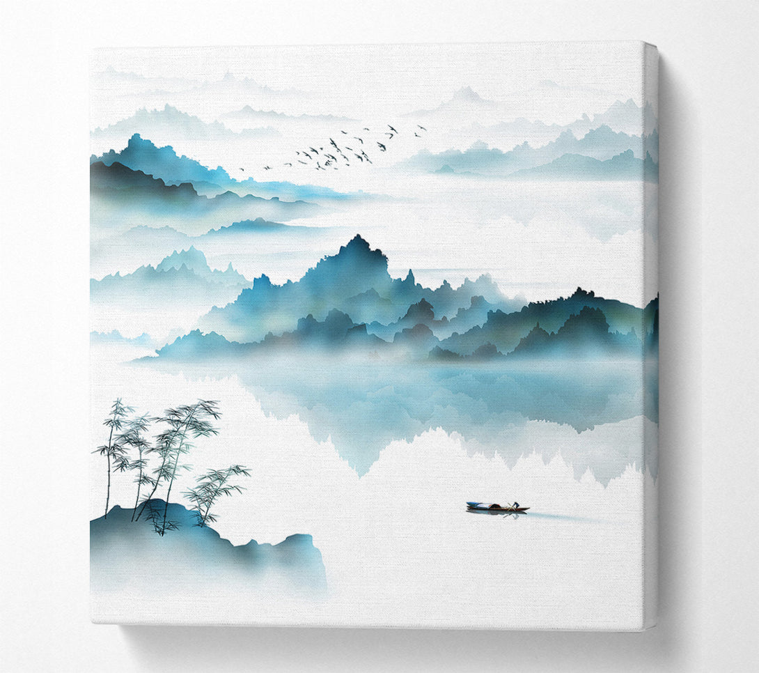  A Canvas Print of Blue And White Like With Boat Canvas Print