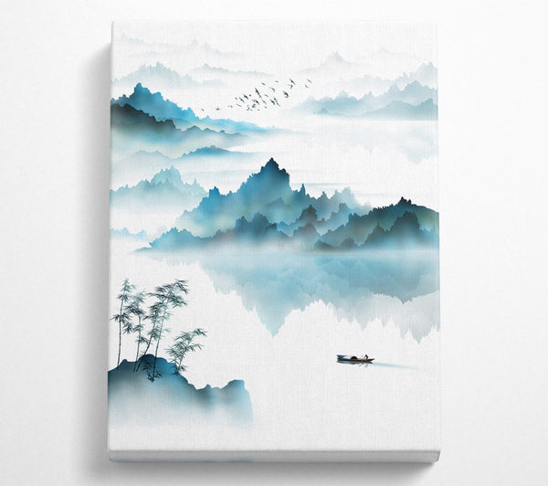  A Canvas Print of Blue And White Like With Boat Canvas Print