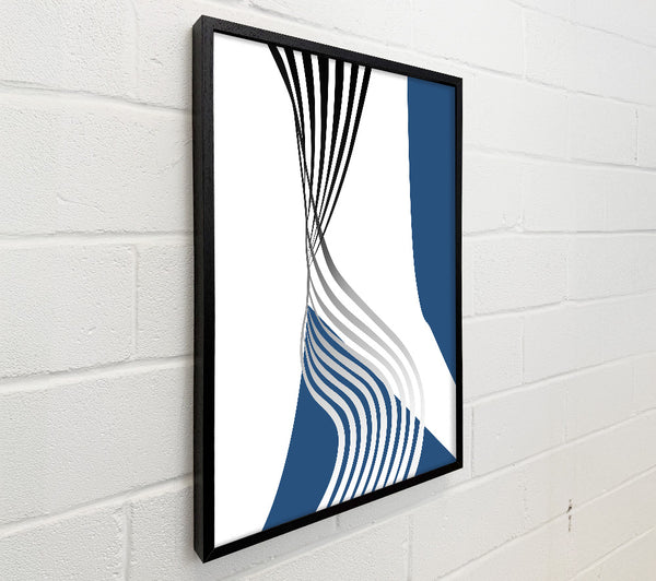 Blue And White Wavy Lines