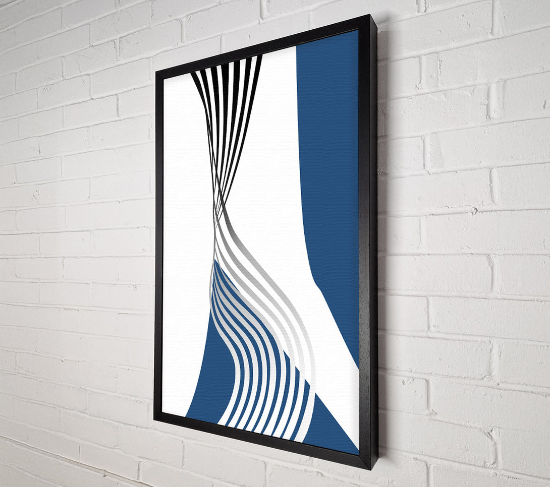 A Canvas Print of Blue And White Wavy Lines Canvas Art