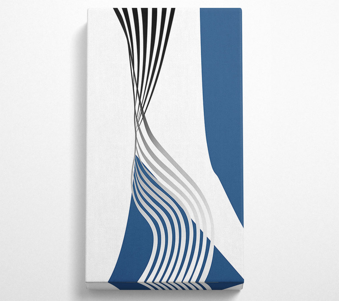  A Canvas Print of Blue And White Wavy Lines Canvas Art