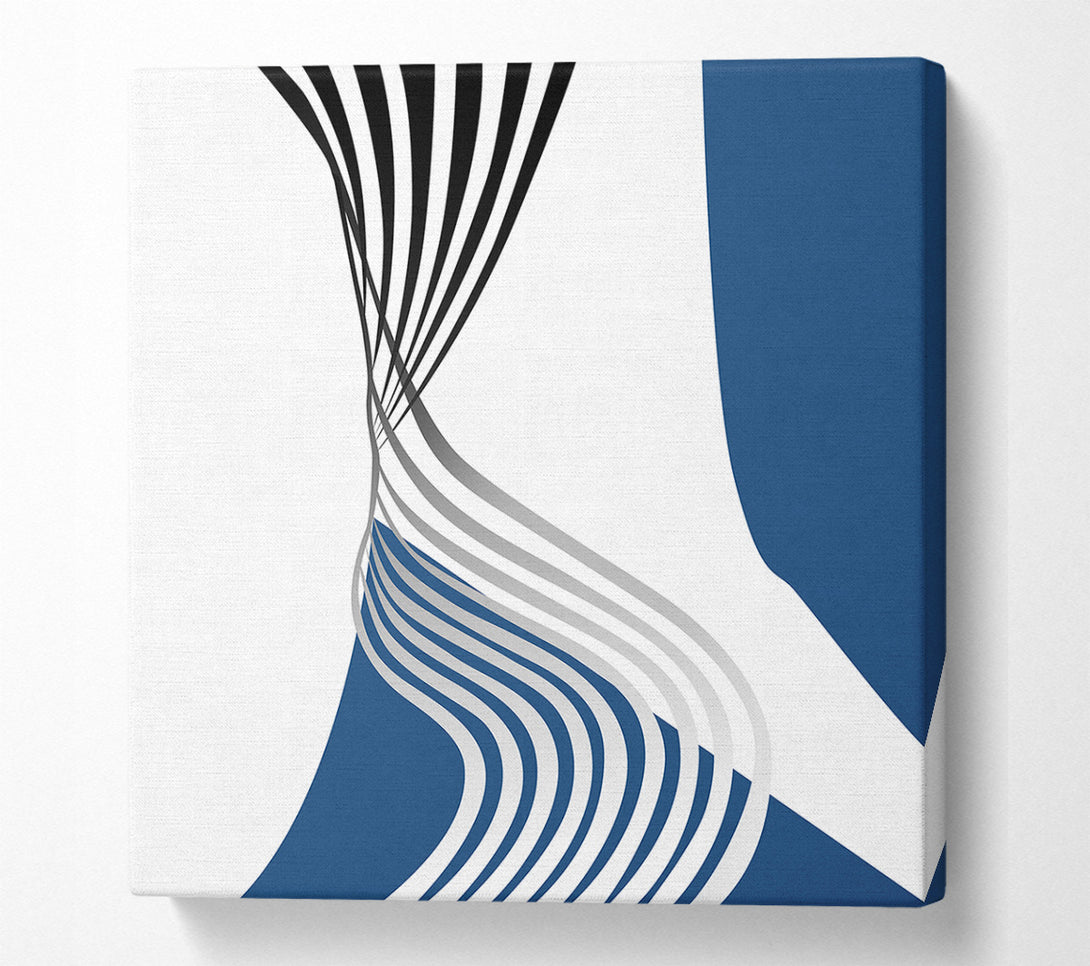  A Canvas Print of Blue And White Wavy Lines Canvas Art
