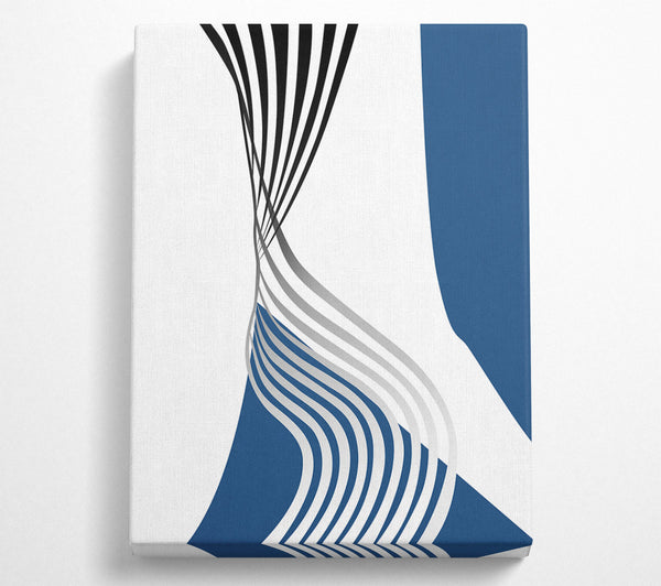  A Canvas Print of Blue And White Wavy Lines Canvas Art