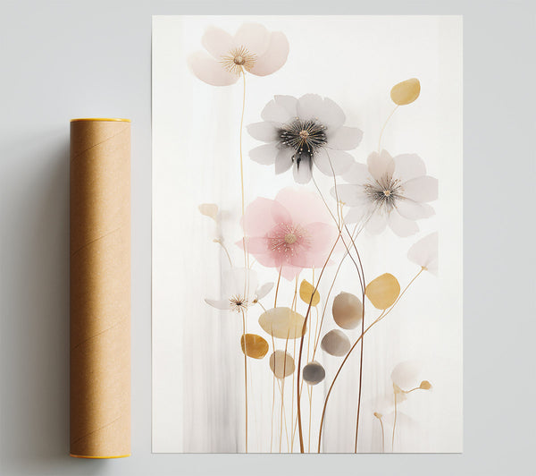 Pale Pink Floral Bloom Giclee Print