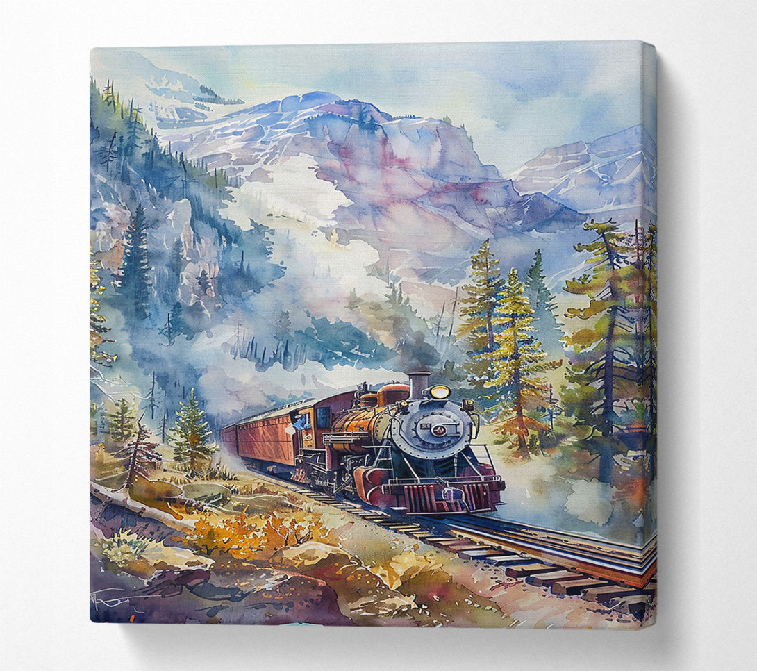  A Canvas Print of Blue Mountains Steam Engine Canvas Art