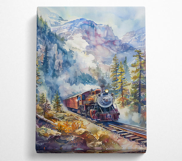  A Canvas Print of Blue Mountains Steam Engine Canvas Art