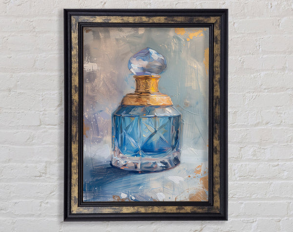 Blue Antique Perfume Bottle Framed Print