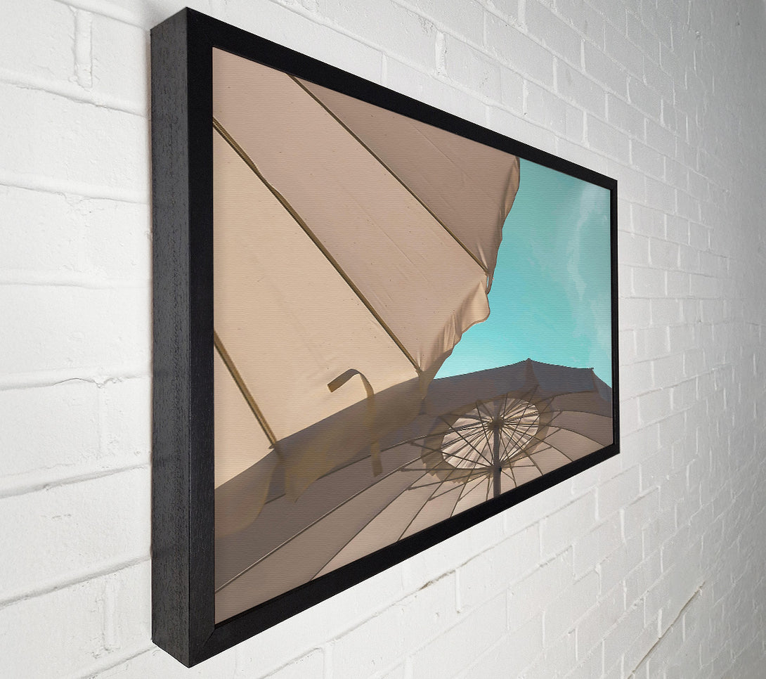  A Canvas Print of Teal Sky Umbrellas Canvas Art