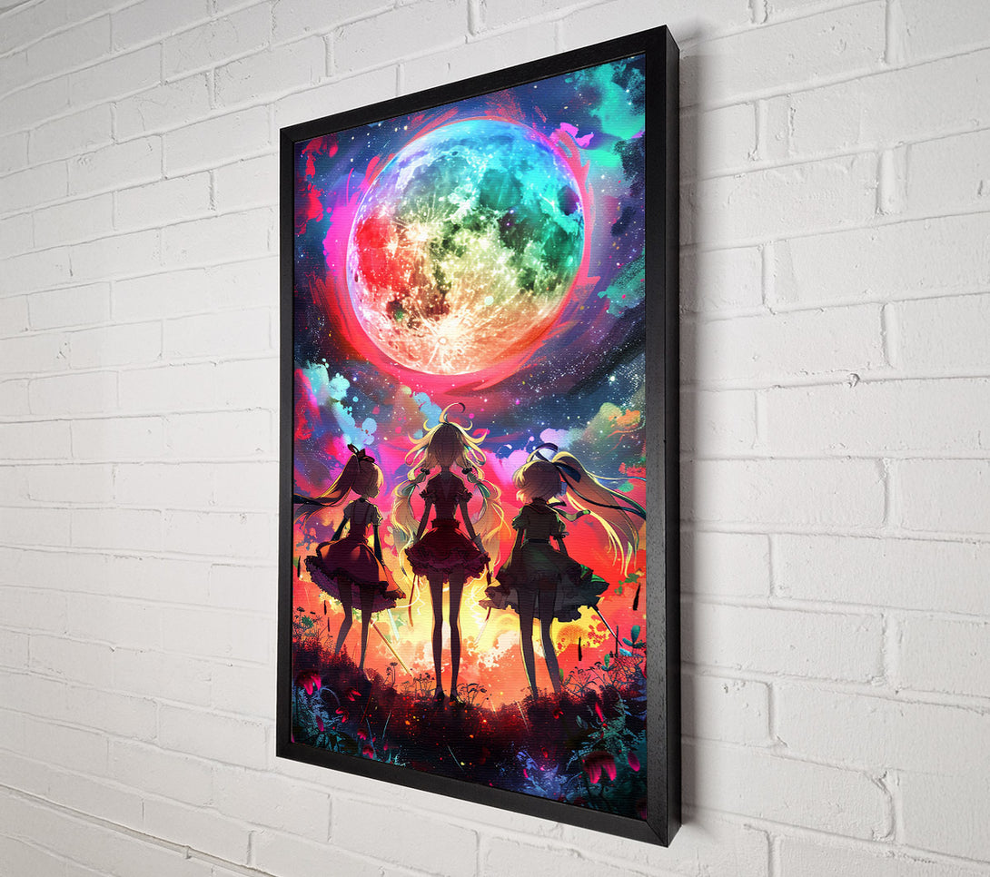  A Canvas Print of Crimson Moon Sisters Canvas Art