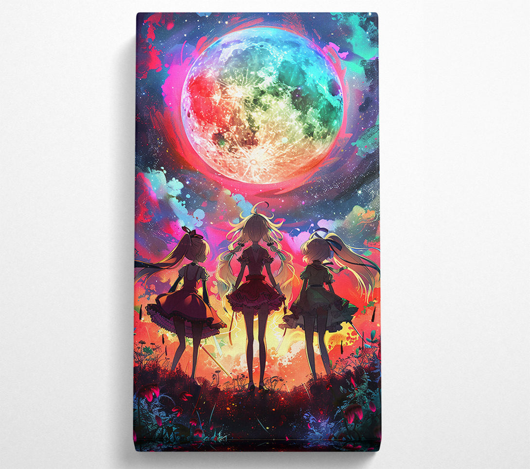  A Canvas Print of Crimson Moon Sisters Canvas Art