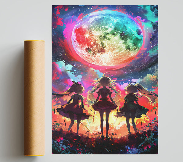 Crimson Moon Sisters Print