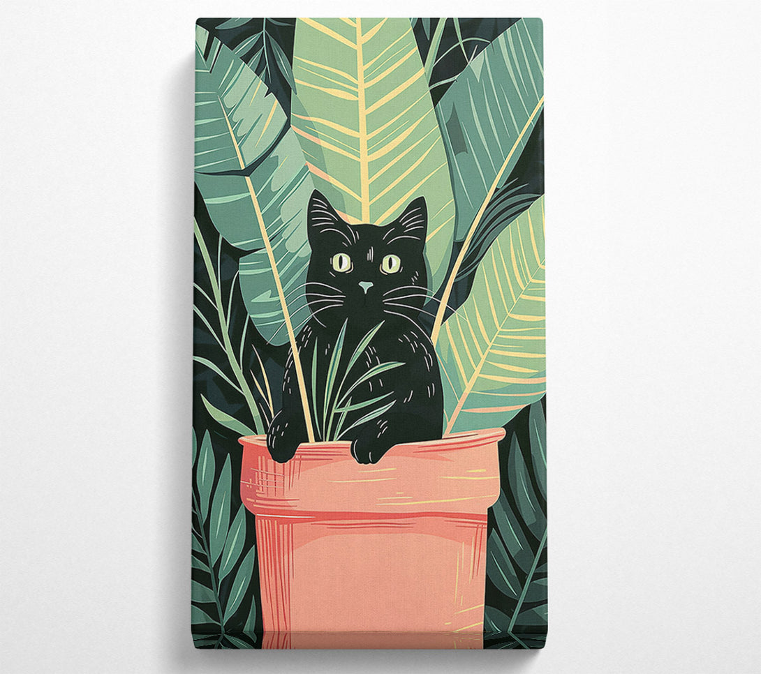  A Canvas Print of Pink Potted Feline Canvas Art