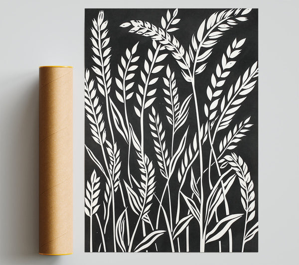 White Wheat Field Poster