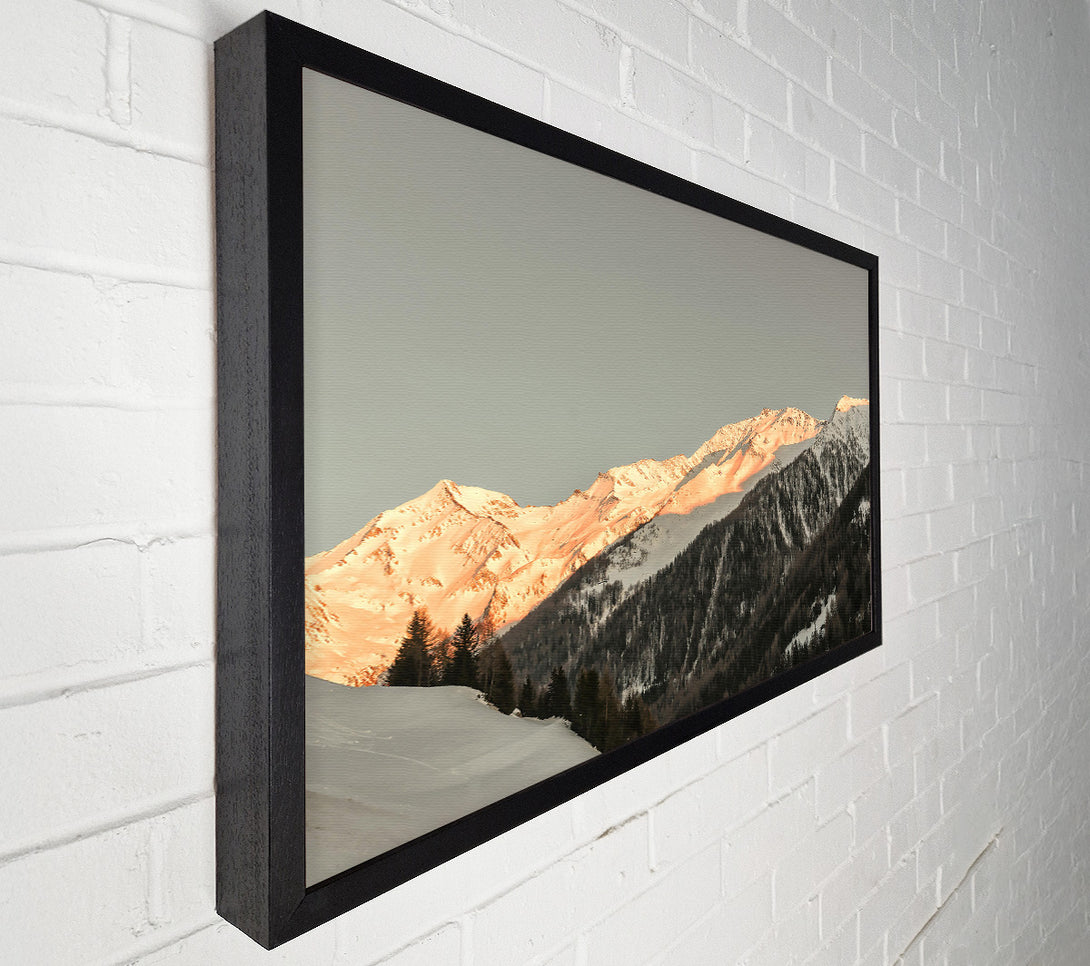  A Canvas Print of Peachy Mountain Peaks Canvas Wall Art