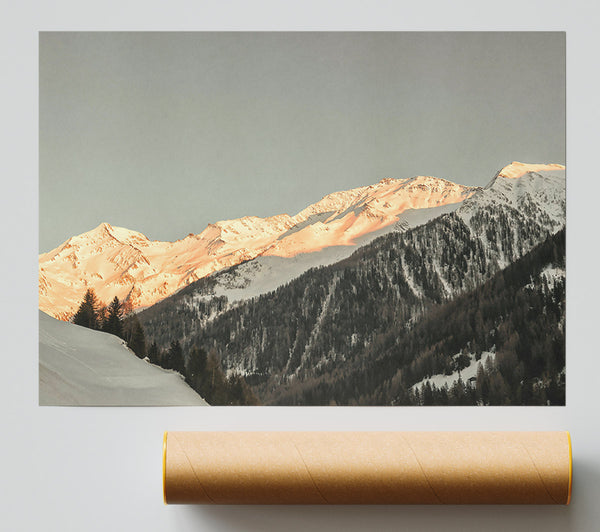 Peachy Mountain Peaks Print