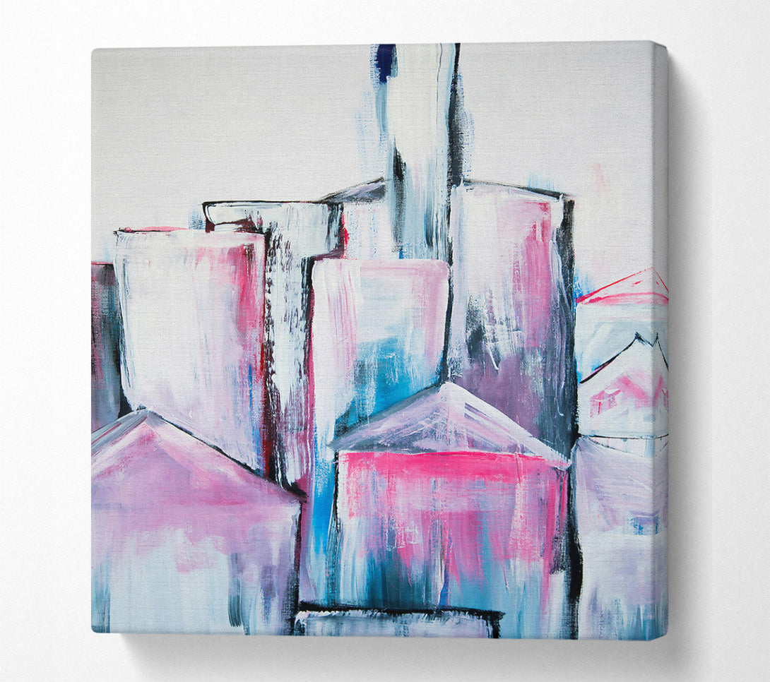  A Canvas Print of Pink Cityscape Dreams Canvas Wall Art