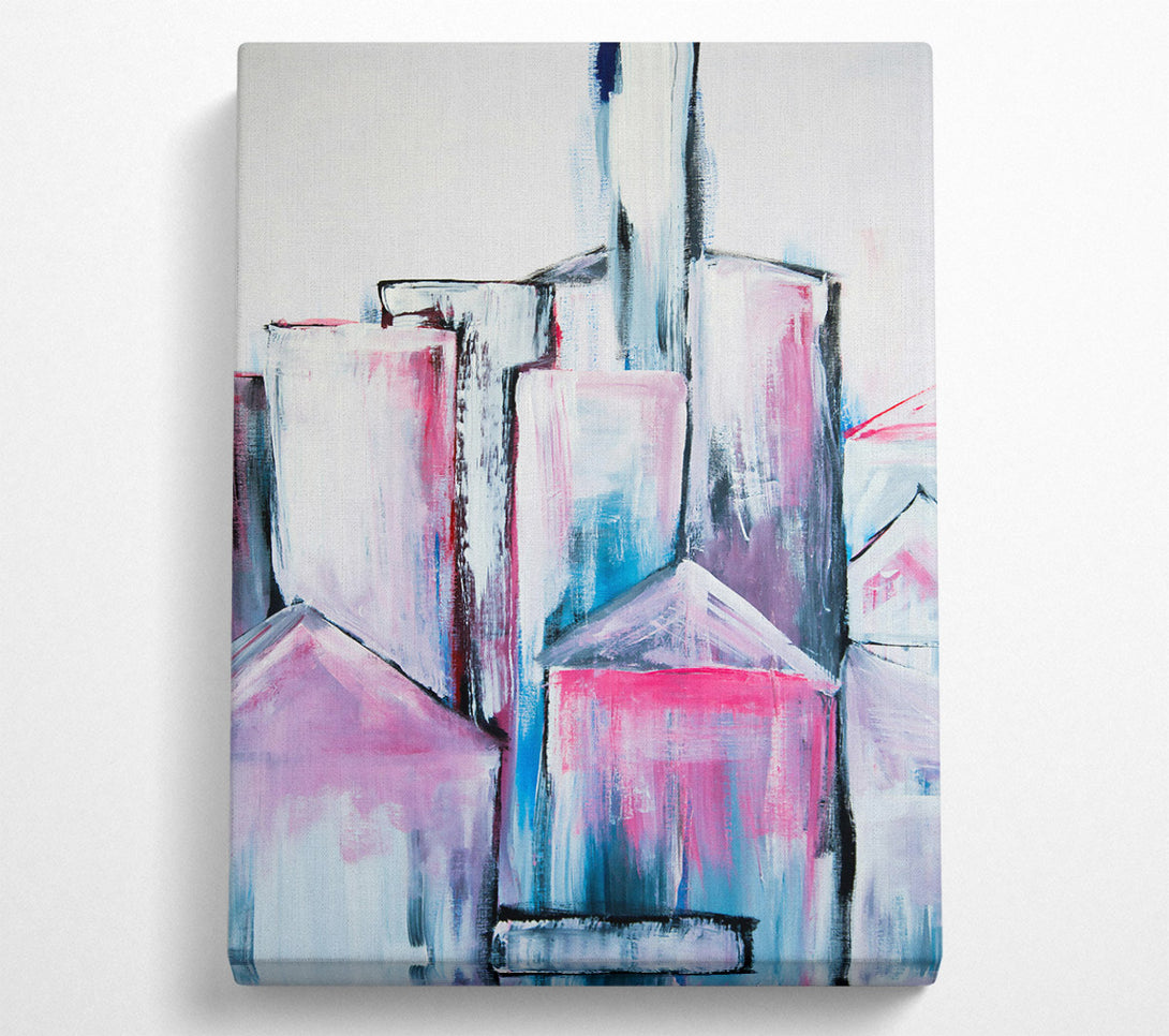  A Canvas Print of Pink Cityscape Dreams Canvas Wall Art