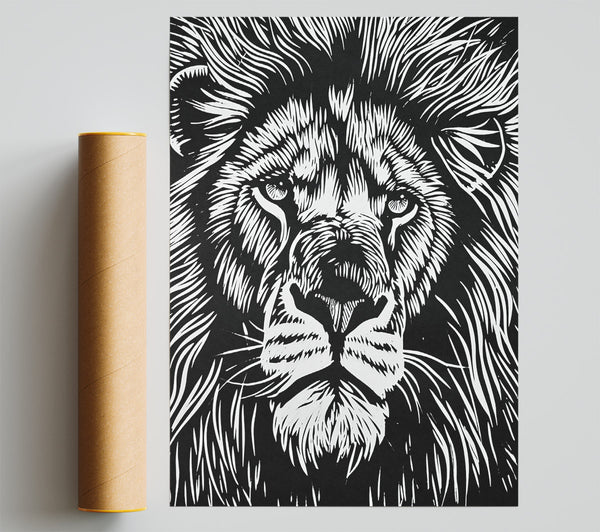 Black Lion Gaze Giclee Print