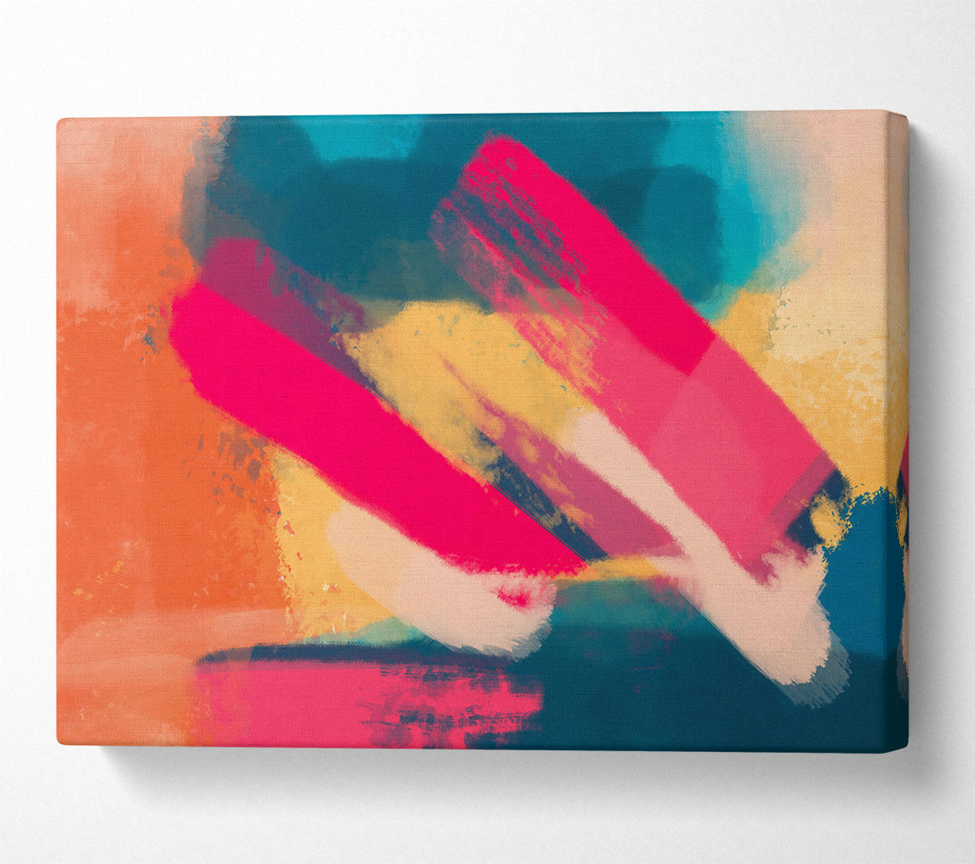  A Canvas Print of Crimson Abstract Strokes Canvas Wall Art