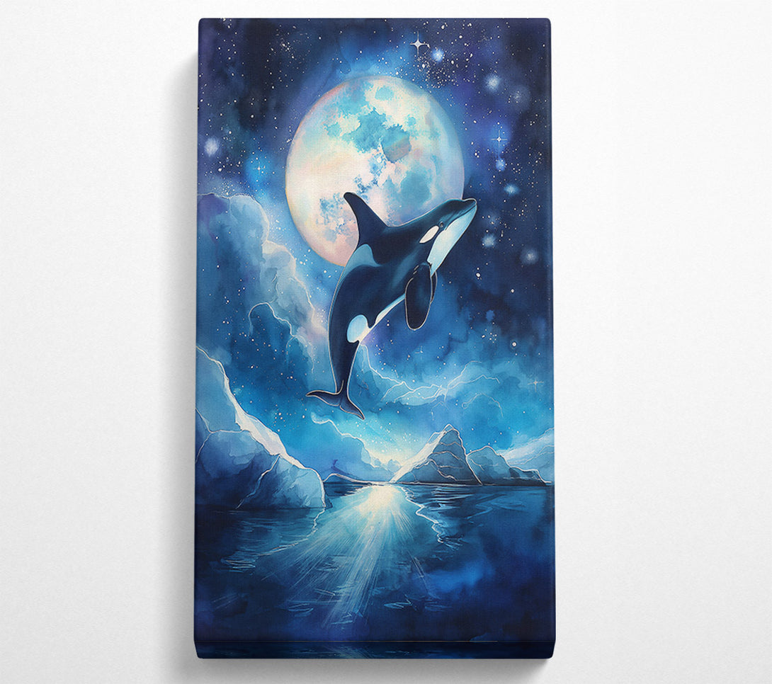  A Canvas Print of Blue Moon Orca Leap Canvas Art