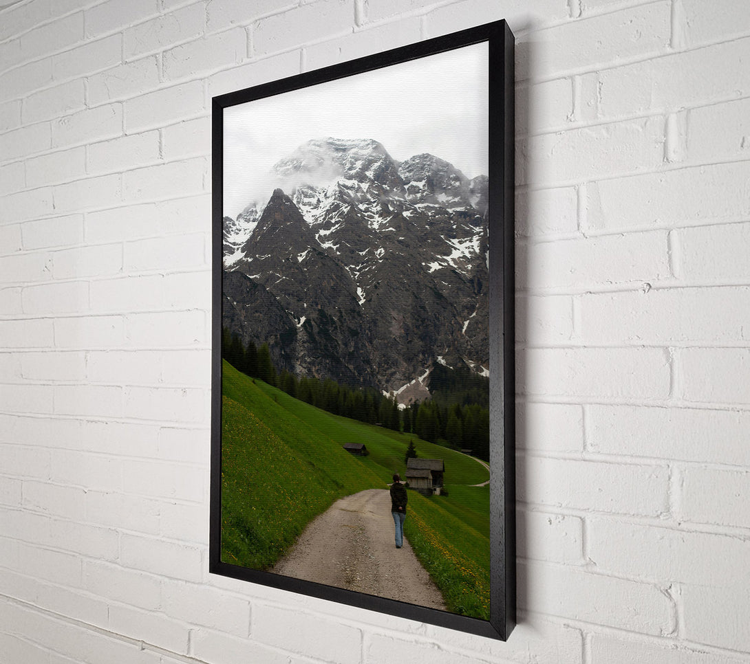  A Canvas Print of Green Road To Grey Peaks Canvas Art