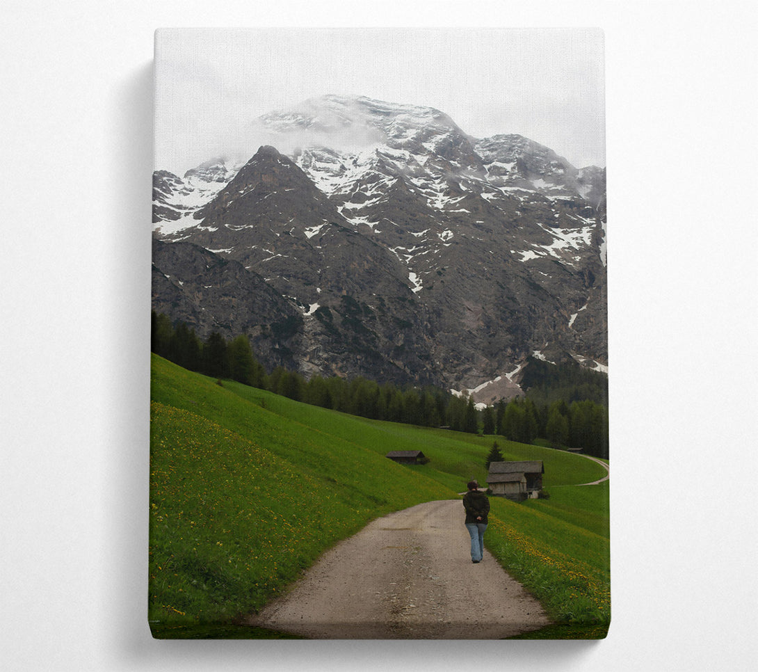  A Canvas Print of Green Road To Grey Peaks Canvas Art