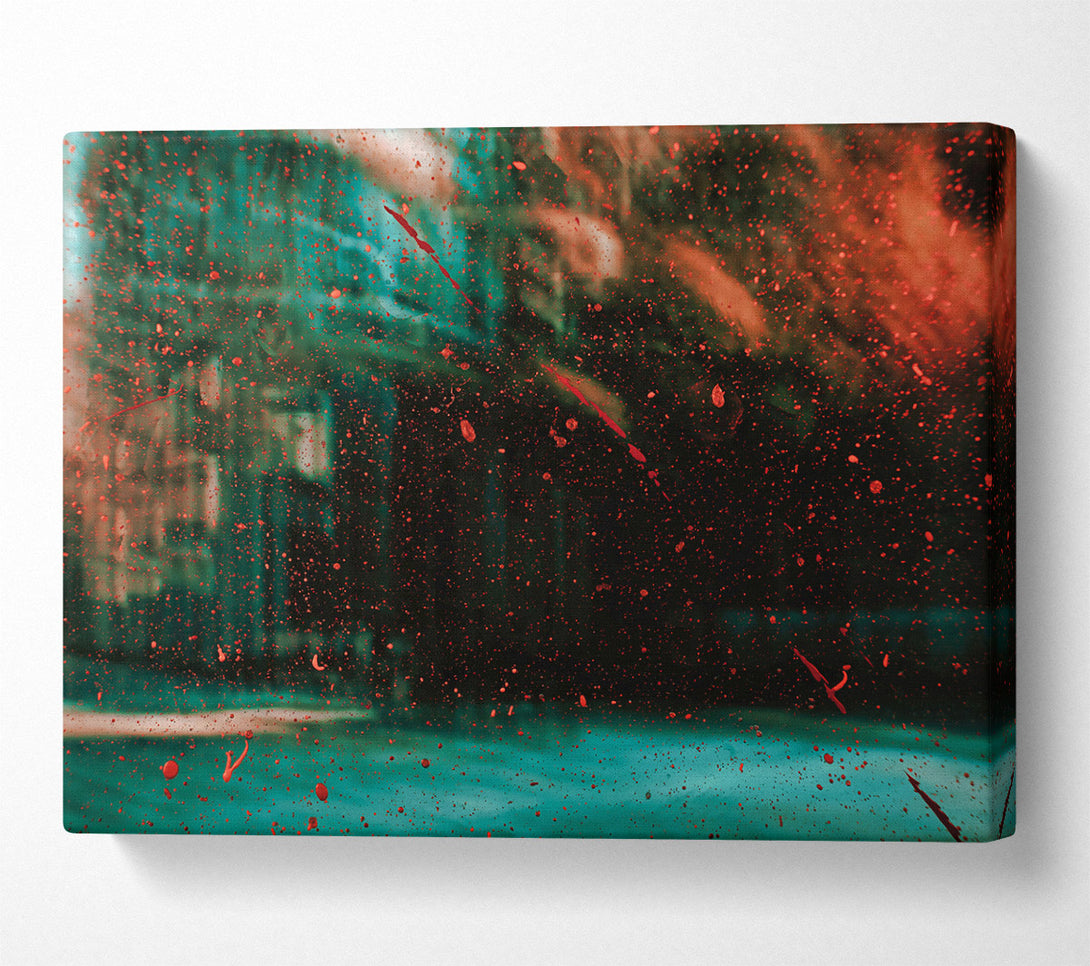  A Canvas Print of Teal Spattering Dreams Canvas Print