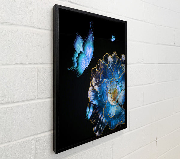 Blue Butterfly And Flower