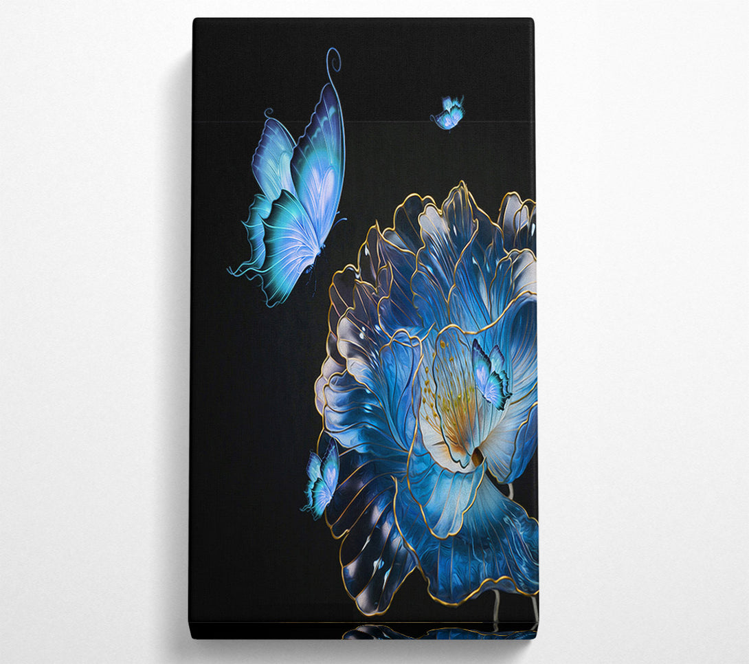  A Canvas Print of Blue Butterfly And Flower Canvas Print