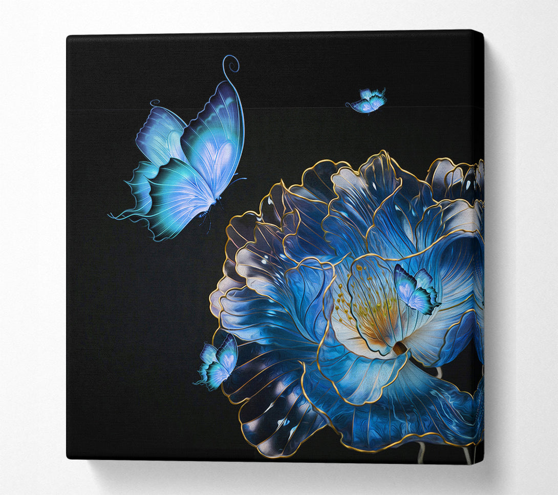  A Canvas Print of Blue Butterfly And Flower Canvas Print