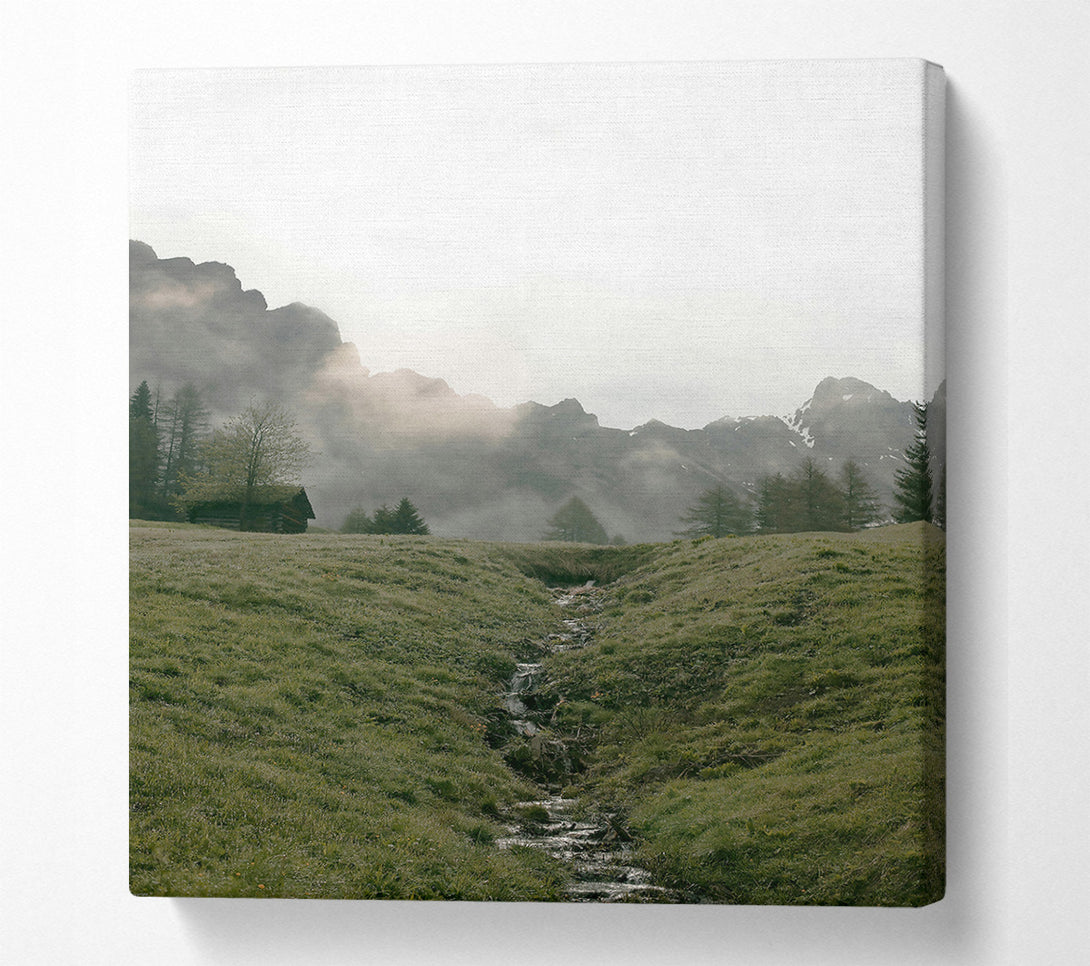  A Canvas Print of Green Mountain Stream Canvas Art