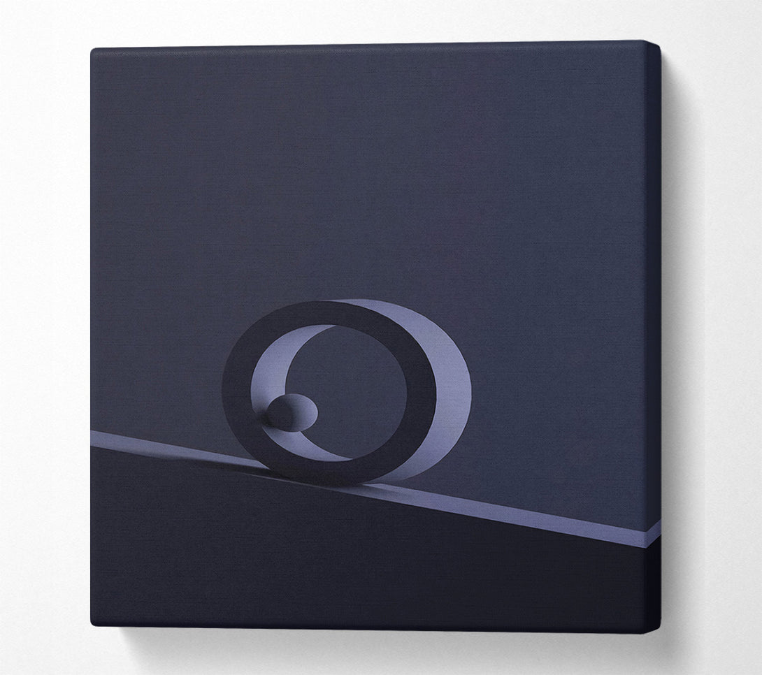  A Canvas Print of Blue Circle  With Ball Canvas Wall Art
