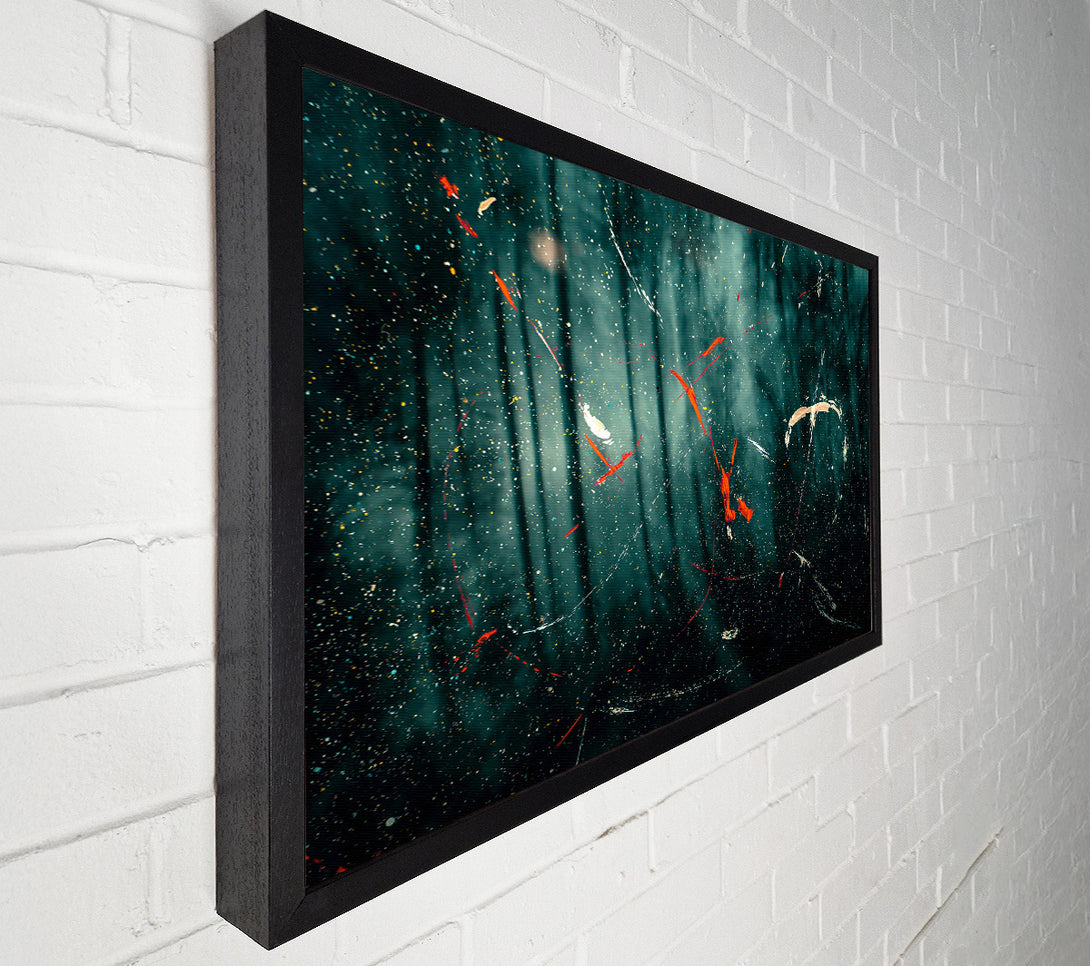  A Canvas Print of Teal Forest Drips Canvas Art