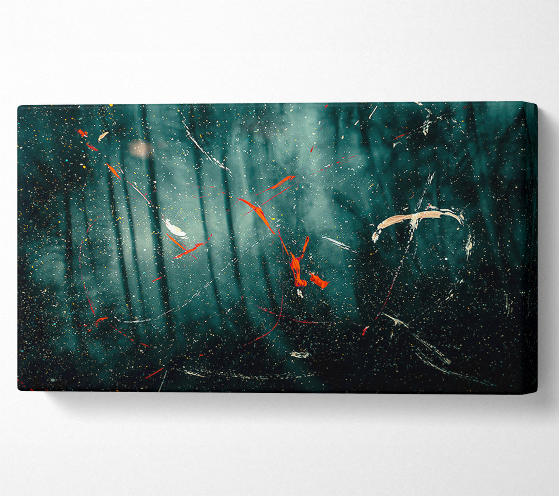  A Canvas Print of Teal Forest Drips Canvas Art