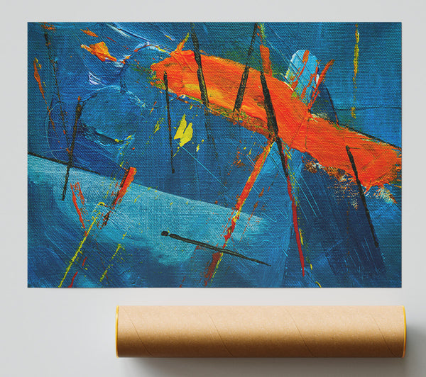 Azure Orange Dance Giclee Print