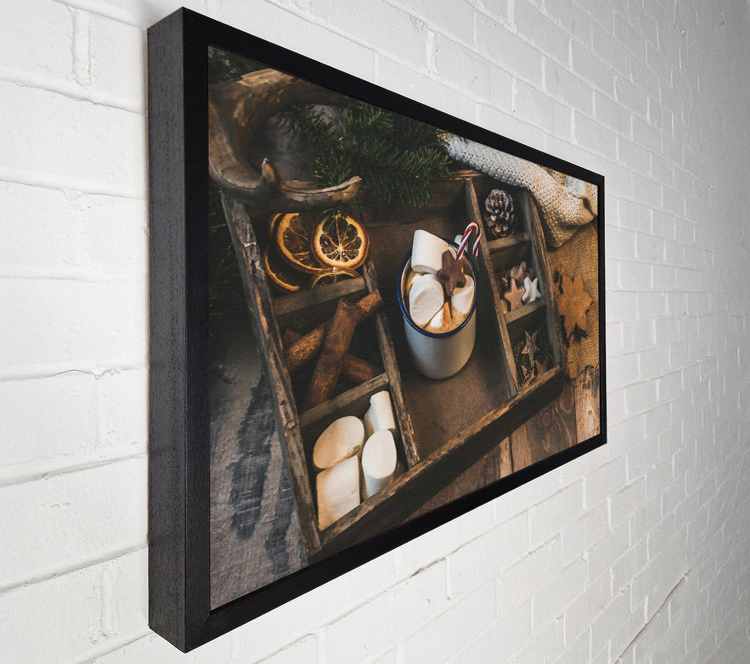  A Canvas Print of Brown Wooden Cocoa Tray Canvas Wall Art