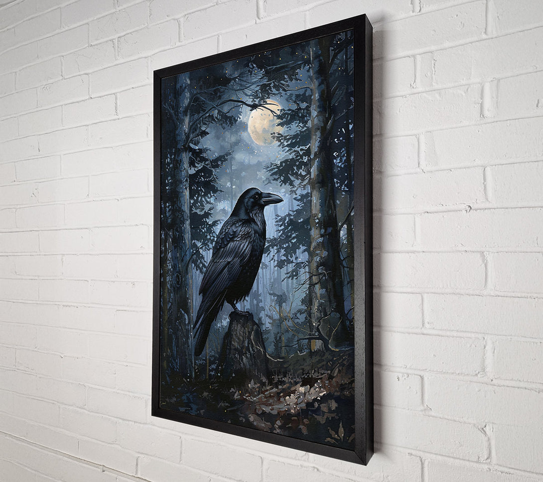  A Canvas Print of Blue Moon Raven Canvas Wall Art