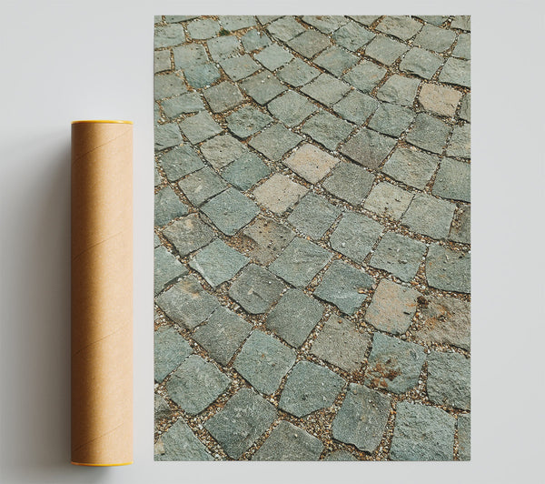 Grey Cobblestone Path Print