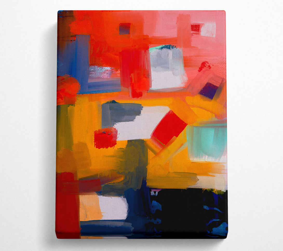  A Canvas Print of Orange Abstract Expressionism Canvas Art