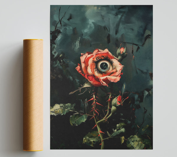 Crimson Eye Of The Rose Print