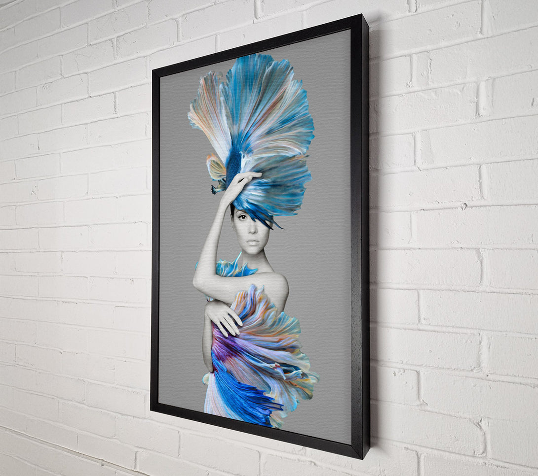  A Canvas Print of Blue Fan Girl Canvas Art