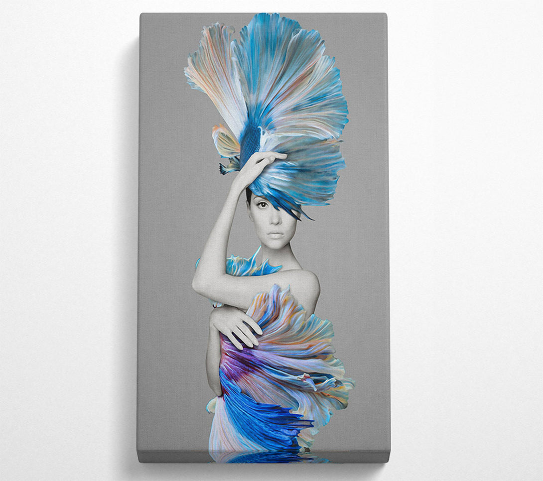  A Canvas Print of Blue Fan Girl Canvas Art