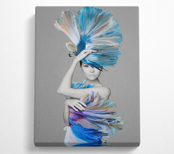  A Canvas Print of Blue Fan Girl Canvas Art