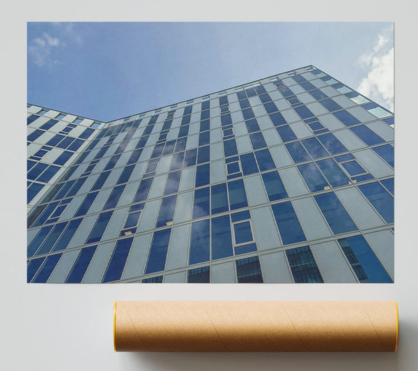 Azure Glass Facade Poster