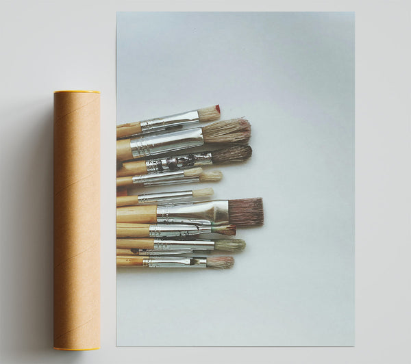 Brown Bristle Brushes Poster